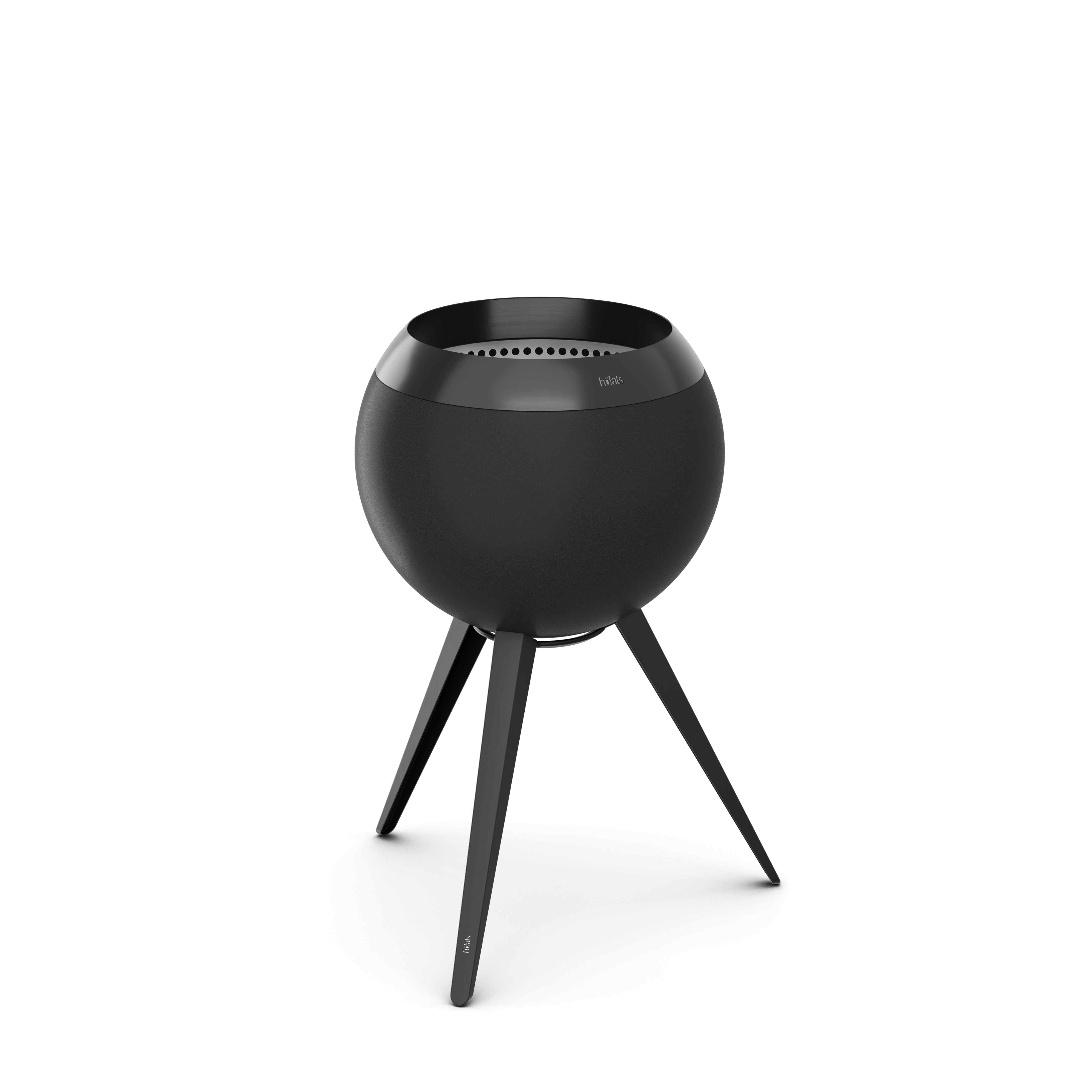 Höfats - MOON 45 all black Corbeille à feu avec pied haut - 1