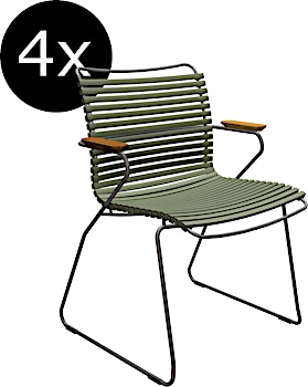 HOUE - Bundle 4x Chaise à accoudoirs avec dossier bas CLICK Dining - 1