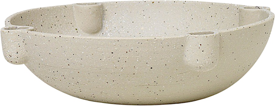 ferm LIVING - Bowl Kerzenständer Keramik - beige - 1