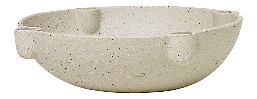 ferm LIVING - Bowl Kerzenständer Keramik - beige - 1