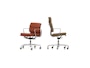 Vitra - EA 219 Soft Pad Chair, Gestell poliert, Rollen weich für Hartböden - Vitra Leder 66 nero - 1