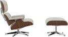Vitra - White Lounge Chair & Ottoman - 4 - Preview