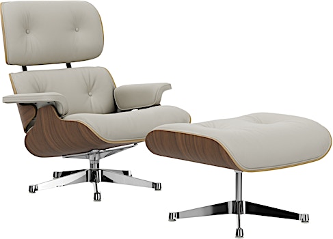 Vitra - White Lounge Chair & Ottoman - 1