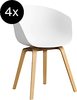 HAY - 4er set About a Chair AAC 22 - white 2.0 - Eiche wasserbasiert lackiert - Standardgleiter - 1