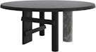 Cassina - Table Sengu pied colonne marbre Ø 180 cm - chêne teinté noir, marbre Carnico - 1 - Aperçu