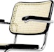 Thonet - Lot de 4 chaises S 64 V à piétement luge - hêtre teinté noir (TP 29) - patins en plastique noir avec feutre - 3 - Aperçu