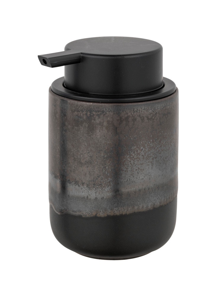 Schner Wohnen Bad-Accessoire Set Zena 3-teilig Keramik Bambus Schwarz   Seifenspender, Zahnputzbecher & WC-Garnitur Keramik Badaccessoires Schwarz