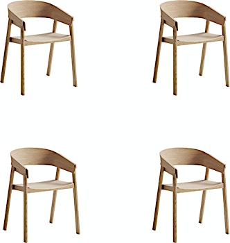 Muuto - Set de 4 chaises Cover - chêne - 1
