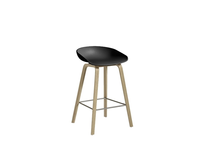 HAY - About a Stool AAS 32 - schwarz - Eiche geseift - H 85 cm - 3