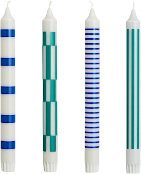 HAY - Bougie Pattern set de 4 - light grey/blue/green - 1