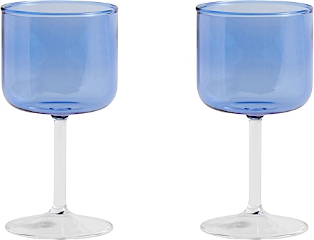 HAY - Tint Wijnglas set van 2 - blue/clear - 1