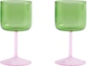 HAY -  Set de 2 verres à vin Tint - green pink - 1 - Aperçu