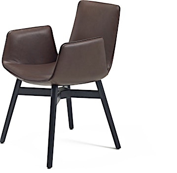 FREIFRAU - Amelie Armlehnstuhl Holzgestell - Leder Adora Coffee - Gestell WD002 - 1 FREIFRAU - Amelie Armlehnstuhl Holzgestell - Leder Adora Coffee - Gestell WD002 - 1