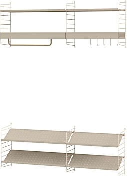 String Furniture - Flur Garderobe mit Schuhablage Bundle H - 1