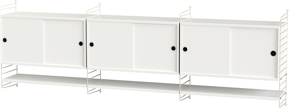 String Furniture - Sideboard zur Wandaufhängung Wohnzimmer Bundle E - 1