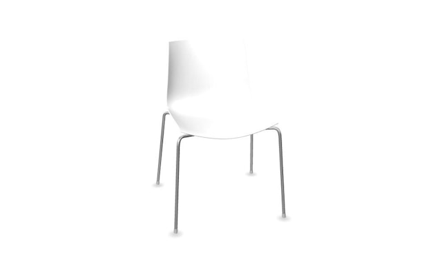 Arper - Catifa 46 Stuhl - einfarbig weiß - Gestell verchromt - 0