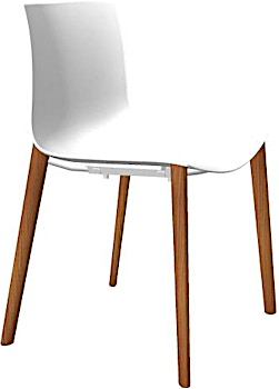 Design Outlet - Arper - Catifa 46 Stuhl 0355  - einfarbig weiß - Gestell Eiche natur (Retournr. 211596) - 1