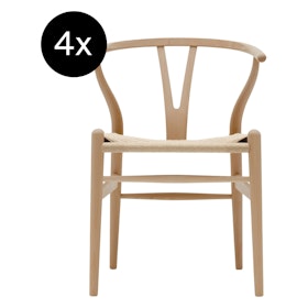 Carl Hansen & Søn - 4er Set CH24 Y Wishbone Stuhl - Buche geölt - Geflecht natur Carl Hansen & Søn - 4er Set CH24 Y Wishbone Stuhl - Buche geölt - Geflecht natur