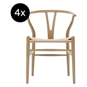 Carl Hansen & Søn - 4er Set CH24 Y Wishbone Stuhl - Eiche geseift - Geflecht natur Carl Hansen & Søn - 4er Set CH24 Y Wishbone Stuhl - Eiche geseift - Geflecht natur