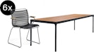 HOUE - Bundle 6x Click Armlehnstuhl mit niedriger Lehne schwarz + Four Tisch 210cm schwarz - 1 - Vorschau
