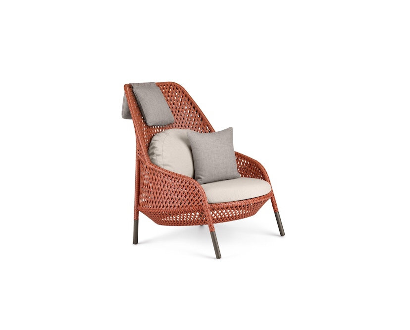 Dedon - Ahnda Wing Chair met hoge rugleuning - rood - zonder kussen - 1