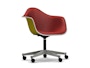 Vitra - Eames Plastic fauteuil PACC met volledige stoffering - mosterd - Leer wit - Hopsak - rood/cognac - 1