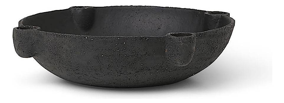 ferm LIVING - Bowl Kerzenständer Keramik - dunkelgrau - 1