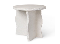 Table Mineral Sculptural 52 x 52 cm - marbre blanc Curia, blanc