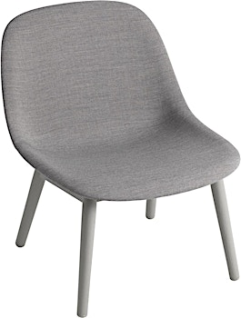 Muuto - Fiber Lounge Stuhl Holzgestell Textilpolster - 1
