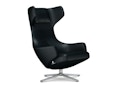 Vitra - Grand Repos Sessel - Sitzhöhe 41 cm - Untergestell Aluminium poliert - Leder Kontrastnaht nero - 1