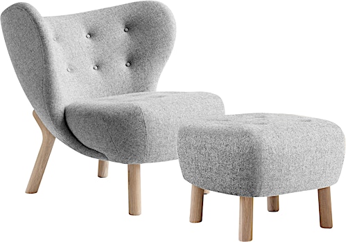 &Tradition - Fauteuil VB1 et Pouf ATD1 Little Petra - 1 &Tradition - Fauteuil VB1 et Pouf ATD1 Little Petra - 1
