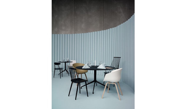 HAY - About A Table AAT20 Quatre pieds - L Ø 100 cm - linoléum noir, bordure noire - 4