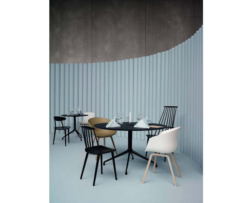 HAY - About A Table AAT20 Quatre pieds - L Ø 100 cm - linoléum noir, bordure noire - 4
