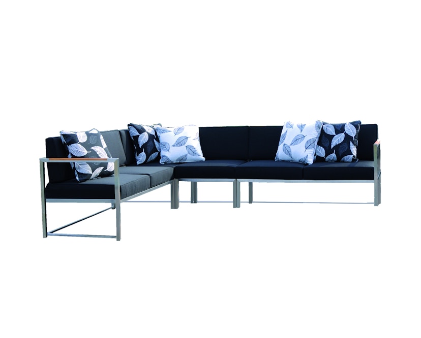 Jan Kurtz - Lux Lounge Eckkombi - Variante 2 - grau-weiß - Gestell Edelstahl - 1
