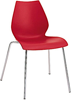 Design Outlet - Kartell - Maui stoel - karmijnrood - chroom - 1