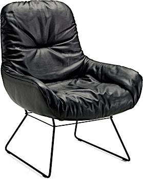 FREIFRAU - Leya Lounge Stuhl - Leder Adora Ebony - Gestell ME001 Tiefschwarz - 1