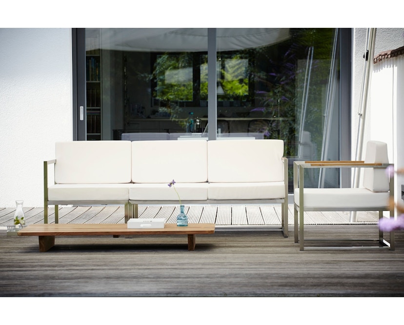 Jan Kurtz - Lux Lounge Eckkombi - Variante 2 - grau-weiß - Gestell Edelstahl - 4