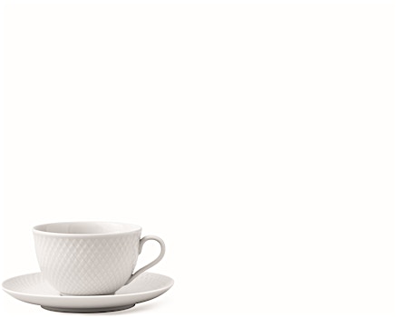 Lyngby Porcelæn - Tasse à thé et soucoupe Rhombe - 1