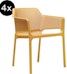 Nardi - Bundle 4x Net chaise avec accoudoirs moutarde - 1 - Aperçu