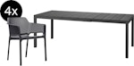Nardi - Bundle Rio uitschuifbare tafel DurelTOP 140 cm + 4x Net Armleunstoel  antraciet - 1 - Preview
