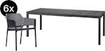 Nardi - Bundle Rio uitschuifbare tafel DurelTOP 140 cm + 6x Net Armleunstoel  antraciet - 1 - Preview