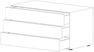 Piure - Nex Pur Box profilé avec tiroir - blanc - L120 - H77,5 - 2 - Aperçu