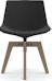MDF Italia - Flow cuir chaise pivotante piètement en chêne - 2 - Aperçu