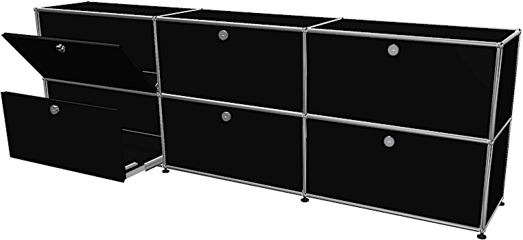 USM Haller - Sideboard 3 x 2 -  portes battantes et tiroirs  - 1