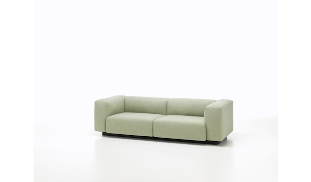 Vitra - Soft Modular 2-Sitzer Sofa - Armlehne hoch - Dumet 15 salbei/kiesel - 7