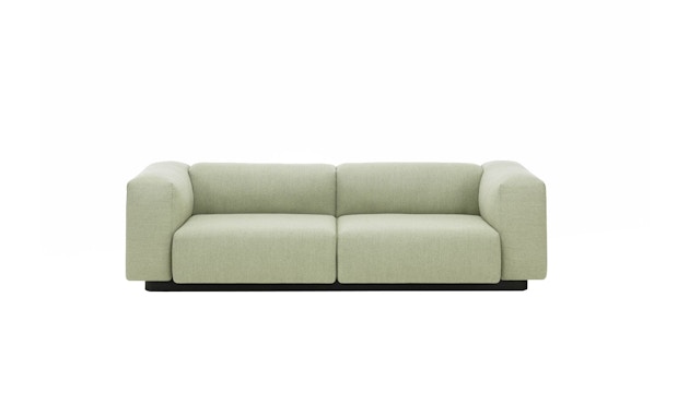 Vitra - Soft Modular 2-Sitzer Sofa - Armlehne hoch - Dumet 15 salbei/kiesel - 6
