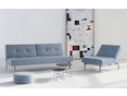Innovation - Canapé-lit avec accoudoirs Splitback - chrome - gris foncé - flashtex - 3