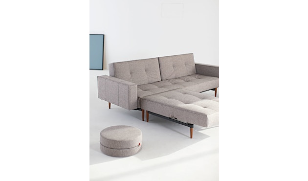 Innovation - Canapé-lit avec accoudoirs Splitback - chrome - gris foncé - flashtex - 6