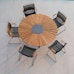 HOUE - Bundle 6x Click chaise à accoudoirs avec dossier bas noir + table Circle 150cm - 10 - Aperçu