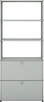 USM Haller - Regal 1x5 - 2 Klappen unten - 1 USM Haller - Regal 1x5 - 2 Klappen unten - 1